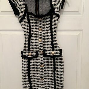 Fashion Nova Black and White Checkered Mini Dress